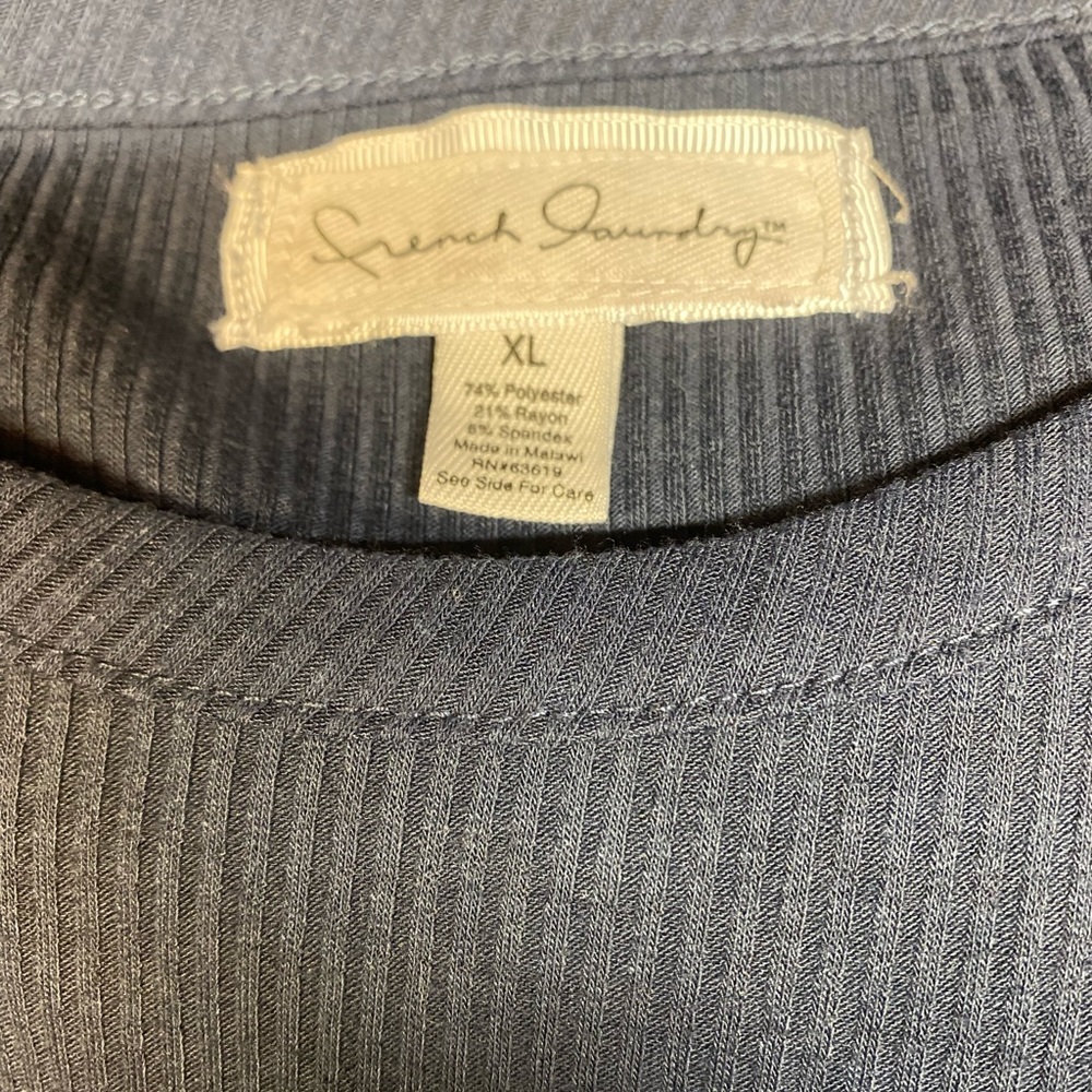 French Laundry Blue Button Shouldered Blouse - image 7